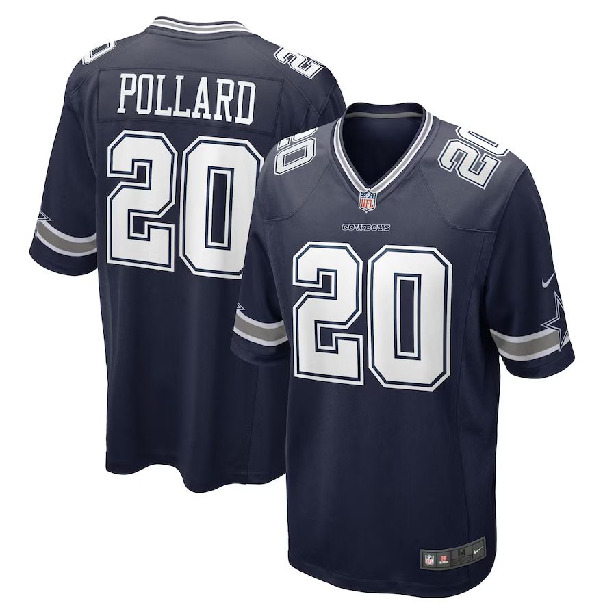Men Dallas Cowboys #20 Tony Pollard Nike Navy Game Player NFL Jersey